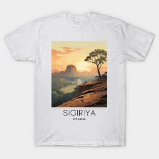 A Vintage Travel Illustration of Sigiriya - Sri Lanka T-Shirt